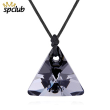 Unique Geometric Triangle Shaped Pendant Necklace New Party Trendy Vintage Crystals From Swarovski Jewelry for Women Bijoux 2024 - buy cheap