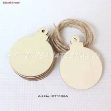 (14pcs/lot) 50mmx 65mm Blank Unfinished Christmas Ornaments Ball Tags Rustic Wooden Tags -CT1138A 2024 - buy cheap