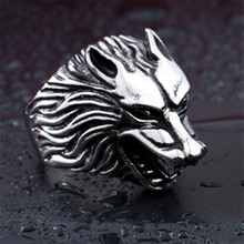 Anillo clásico de acero inoxidable para hombre, joyería de Lobo de guerra, anillo de titanio, marca BINQINGZI BR1113 2024 - compra barato