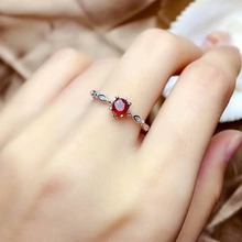 shilovem  Natural New Burning Pigeon Blood Ruby Gemstone Rings for Women Real 925 Sterling Silver new gift 4*4mm mj0404822agh 2024 - buy cheap