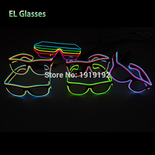 ¡Nuevo producto! gafas de sol brillantes para fiesta de DJ con lentes rave brillantes y luces LED de neón con doble cable colorido 2024 - compra barato