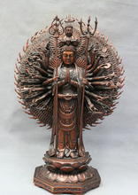 wholesale factory 23" Tibet Pure Bronze 1000 Hands Kwan-yin GuanYin Avalokitesvara Buddha Statue AE1024 2024 - buy cheap