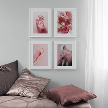 Pictures Canvas Home Poster Pink Series Flowers Nordic Minimalist Style Painting Wall Art Prints Modular Girls Room Decoration 2024 - buy cheap