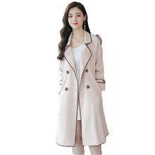 Autumn Winter Windbreaker Women Large Size Outerwear Casual Double Breasted Patchwork Long Trench Big Size Female Overcoat J861 2024 - buy cheap