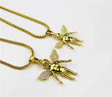 ZRM Fashion Boy Micro Angel Piece Necklace Hip Hop Wings Charm Angel Jewelry Men Women Gifts 2024 - buy cheap