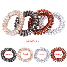 Women Girls Hair Bands Elastic Rubber Size 5.5 CM Telephone Wire Hair Ties & Plastic Rope Hair Accessory 4 Colors 2024 - buy cheap