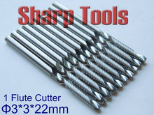 3.0*22MM Single Flute Spiral Bit CNC Wood Cutter Micro Tungsten Carbide Router Milling Tools for Engraving Cutting 10pcs Custom 2024 - buy cheap