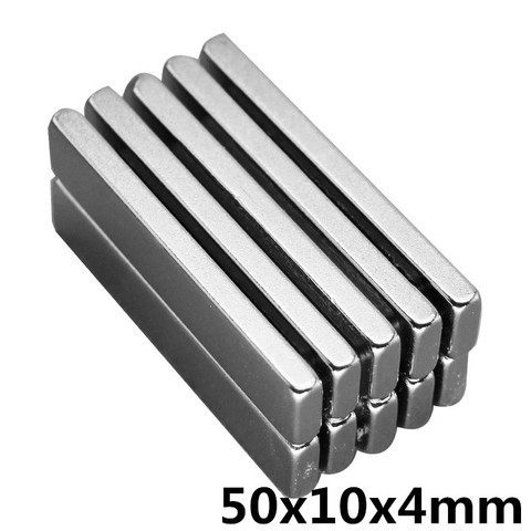 3pcs 50 x 10 x 4 mm N35 Super Strong Rare Earth Magnet Block Powerful Neodymium Magnet Fridge 2022 - buy cheap