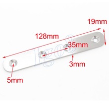 Pcs 2 128mm x 19mm Peça de Ligação de Aço Inoxidável 3mm de Espessura 2024 - compre barato