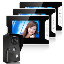 Kit de intercomunicador con vídeo para timbre de puerta, cámara de 7 pulgadas, 3 monitores, visión nocturna, IR-CUT, HD, 1000TVL 2024 - compra barato