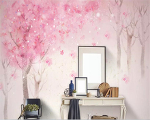 Beibehand-papel de parede 3d, foto personalizada, fundo, parede, nórdico, romântico, árvore de cerejeira, decoração para casa 2024 - compre barato