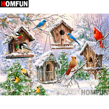 Homfun 5d pintura de diamante completa quadrada/redonda broca "pássaro" 3d bordado ponto cruz presente decoração de casa a02465 2024 - compre barato