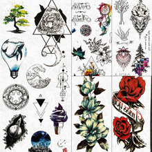 Geometric Triangle Star Planets Fake Temporary Tattoos For Kids Child Sticker Body Art Tattoo Arm Waterproof Paper Tatoo Drawing 2024 - buy cheap