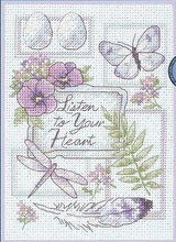 Top Quality Lovely Counted Cross Stitch Kit Listen to Your Heart Butterfly Dragonfly Flower Feather DIM 16731 2024 - buy cheap
