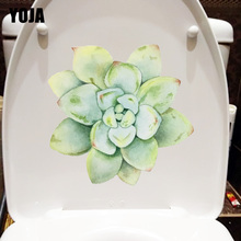 YOJA 23.4*22.7CM Green Fresh Succulents Fashion Wall Decal Home Decor WC Toilet Sticker T1-0908 2024 - buy cheap