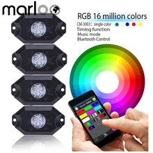 Marloo 4 Pods Bluetooth App Controller RGB Led Rock Lights Kit For Car Jeep Off Road Truck ATV SUV Boat Motorcycles 2024 - buy cheap