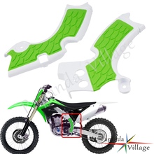 Green Dirt Bike MX Enduro Frame Guards Motocross Protector Frameguard For KAWASAKI KXF250 KX250F 2015-2018 KX250 2019 2024 - buy cheap