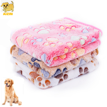 Soft Pet Dog Blanket Winter Cat Bed Mat Foot Printed Warm Sleeping Mattress Small Medium Pets Coral Fleece Decoration Supplies 2024 - buy cheap