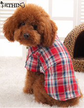 simple design dog plaid shirt pet dog T-shirt summer clothes dog vest shirts classical cotton clothing for puppy dog 2024 - buy cheap