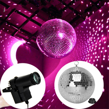 BEIAIDI Dia20cm 25cm 30cm Glass Rotating Disco Mirror Ball With 10W RGB 4in1 LED Pinspot Lamps Add Motor Complete Party Kit 2024 - buy cheap