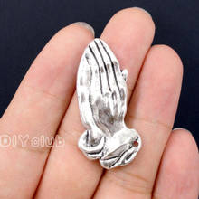 25pcs-Antique Silver / Bronze Praying Hands Charms Pendant  40x19mm 2024 - buy cheap