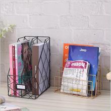 Fashion Metal Magazine Book Shelf Document Book Holder Desk Organizer Bookend Office Home Book Storage Stand Stationery 2024 - buy cheap