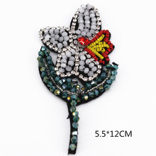 Lote de 5 unidades de broche con diamantes de imitación, Flor de Loto, piña, para costura de ropa, apliques de cuentas de sandía, decoración para zapatos y bolsos 2024 - compra barato