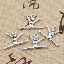 20pcs Charms Gymnastics Gymnast Sporter 22x16mm Antique Silver Color Pendants Making DIY Handmade Tibetan Silver Color Jewelry 2024 - buy cheap