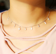 2021 New Fashion Tiny Cz Paved Star Bar Charm Crystal Choker Jewelry Invisible Transparent Fishing Line Chain Necklace For Women 2024 - buy cheap
