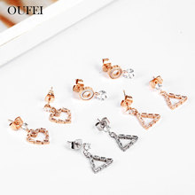 OUFEI Cute Stud Earrings Stainless Steel Jewelry Woman Vogue 2019 Gifts For Women Jewelry Accessories Wholesale Lots Bulk 2024 - buy cheap