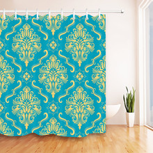 LB Damask Baroque Vintage Pattern Shower Curtain Bathroom Luxury Washable Waterproof Polyester Fabric For Art Home Bathtub Decor 2024 - buy cheap