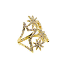 2019 Christmas gift star cluster northstar design micro pave cz Gold color fashion rings 2024 - buy cheap