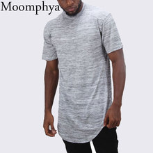 Moomphya Hip hop streetwear striped men tshirt  Longline hem t-shirt men Slim Fit funny t shirt Summer tops camiseta hombre 2024 - buy cheap