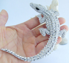 4.13 "animal crocodilo jacaré broche pino pingente claro strass cristal ee05009c1 2024 - compre barato