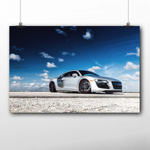 Постеры на холсте спортивный шрам R8, суперспортивный автомобиль, небо, обои, принты, настенная живопись для декора гостиной 2024 - купить недорого