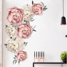 Pegatina de peonía con patrón de flores para decoración de pared, calcomanías de fondo artístico para sala de estar, dormitorio y Casa, nuevo 2024 - compra barato