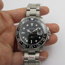 Relógio masculino, mostrador preto, moldura de cerâmica, safira, 40mm 2024 - compre barato