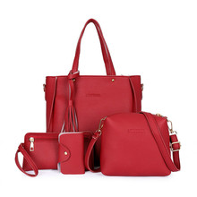 ETONTECK New Fashion Women PU Leather Combination Bag Luxury Handbags Female Shoulder Bag Ladies Messenger Bags Bolsa 4 Pcs/Set 2024 - buy cheap