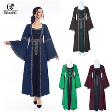 Rolecos vestido vitoriano feminino lolita vestido longo renascentista medieval festa retro traje gótico lolita vintage vestido para mulher 2024 - compre barato