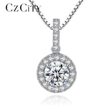 CZCITY Luxury 925 Sterling-Silver Pendants Necklace for Women Fine Jewelry Wedding Gift Engagement Silver Jewelry for Women Gift 2024 - compre barato