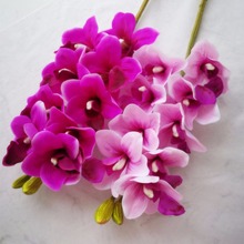 Орхидеи из искусственной кожи one Real Touch, большой размер 10 головок, цветы орхидеи из искусственной кожи с бабочками для свадьбы, центральный декоративный цветок 2024 - купить недорого