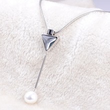 Cadena para suéter para mujer, tira larga triangular de cristal fino con collar de perlas, regalo para fiesta, venta al por mayor 2024 - compra barato