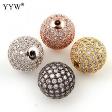 Rose Gold/Gold/Gunmetal Cz Spacer Beads 4/6/8/10/12mm Copper Crystal Round Beads For Jewelry Making DIY Bracelet Findings 2024 - buy cheap