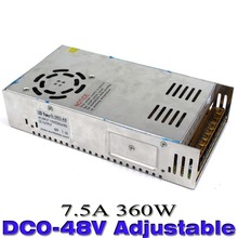 360W 0-48V 7.5A potencia de conmutación Adajustable de salida única transformadores AC110V 220V a DC SMPS para tira de luz LED CNC 2024 - compra barato