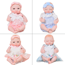 Mini 11 Inch Full Body Silicone Reborn Baby Doll Realistic Girl Twins Babies Doll Sleeping or Awake Kids Playmates Birthday Gift 2024 - buy cheap