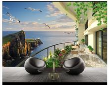 Custom 3d wallpaper 3d wall murals Mediterranean mural Gao Qinghai view room 3 d TV setting wall scenery mural wallpaper decor 2024 - buy cheap