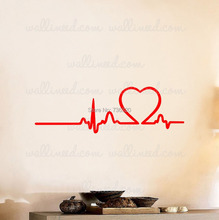 New Arrival Creative Hospital Clinic Wall Sticker Love Rhythm Heart Beat Healthy Lifestyle Vinyl Decal Home Room Decoration 2024 - buy cheap
