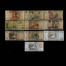 Hot Sale Russian Gold Banknote Set 5/10/10/10/50/100/200/500/1000/5000 Rubles Set Replica Paper Money Gift 2024 - buy cheap