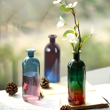 Vaso de vidro retro zen, vaso de vidro colorido para artesanato, criativo hidropônico seca, vaso pequeno para decoração de casa 2024 - compre barato