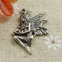 90 pieces  tibetan silver angel charms 30x23mm #654 2024 - buy cheap